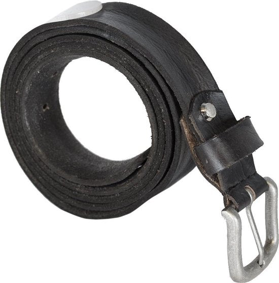 Leren riem donkergrijs van 3 cm breed dames riem of - Arrigo Leather Goods