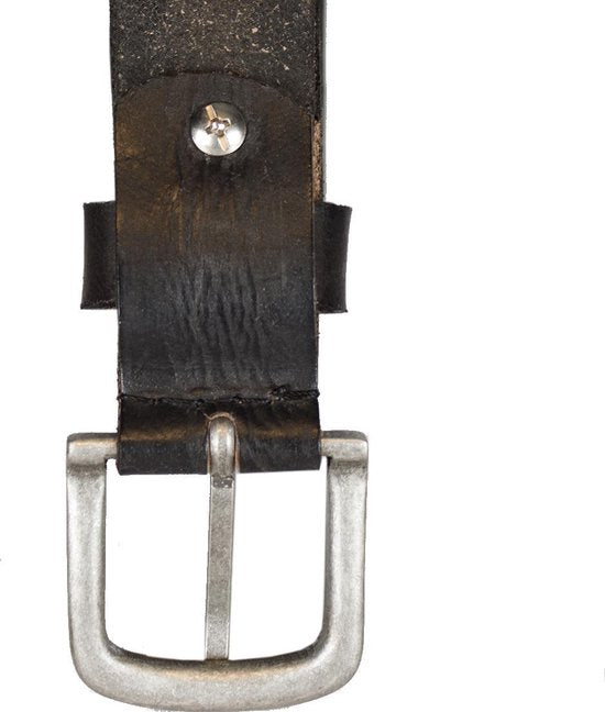 Leren riem donkergrijs van 3 cm breed dames riem of - Arrigo Leather Goods