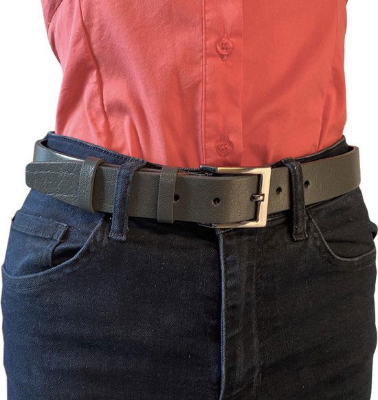 Leren riem grijs 3 cm breed riem heren leer riem - Arrigo Leather Goods