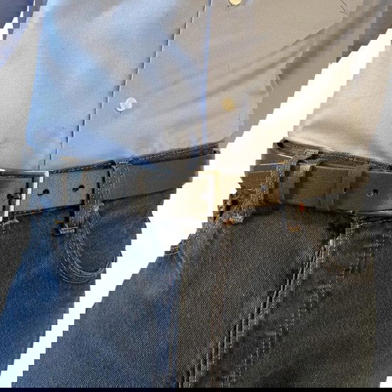 Leren riem grijs 3 cm breed riem heren leer riem - Arrigo Leather Goods