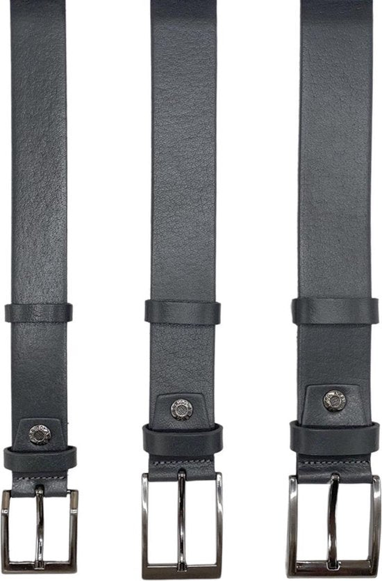 Leren riem grijs 3 cm breed riem heren leer riem - Arrigo Leather Goods