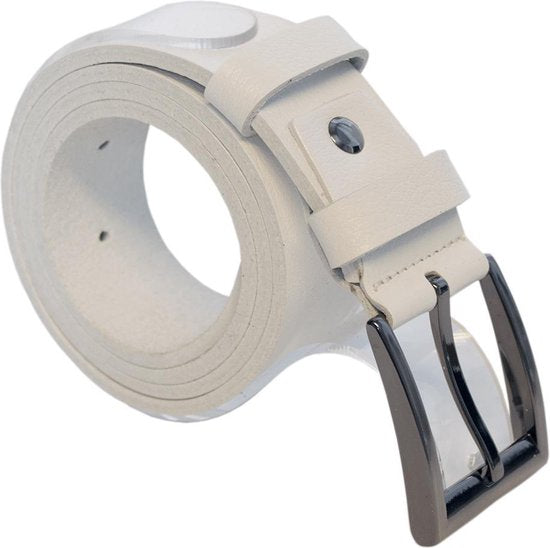 Leren riem wit 4 cm heren riem wit leer of - Arrigo Leather Goods