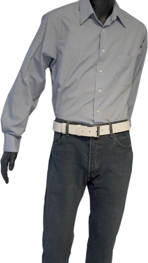 Leren riem wit 4 cm heren riem wit leer of - Arrigo Leather Goods