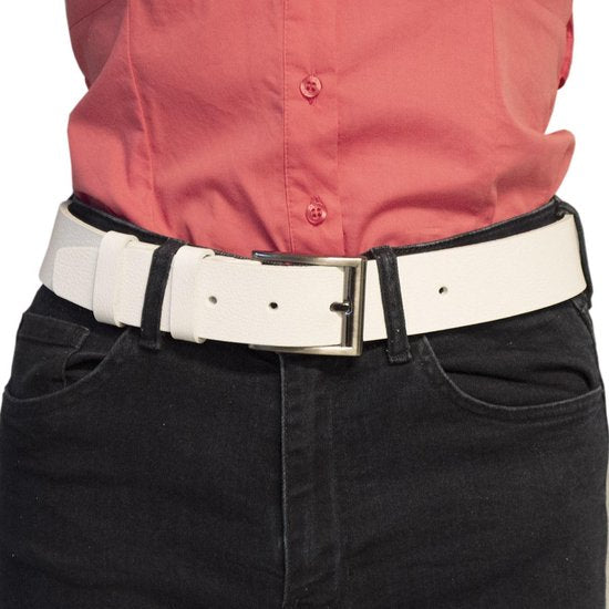 Leren riem wit 4 cm heren riem wit leer of - Arrigo Leather Goods