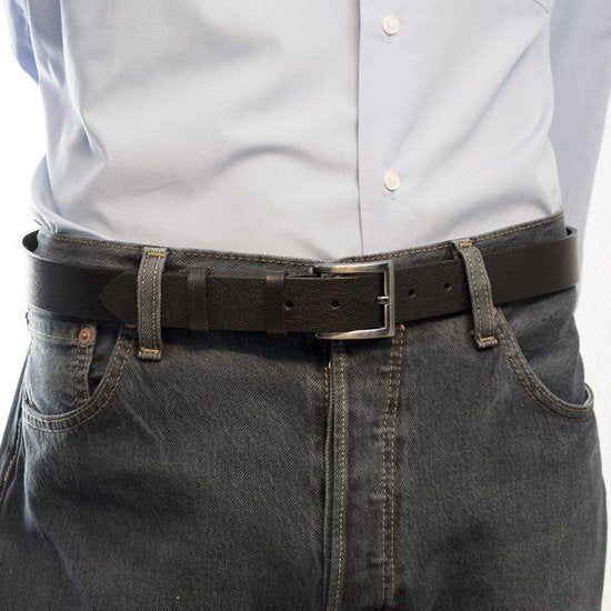 Leren riem zwart 3 cm Breed voor heren en dames - Arrigo.nl