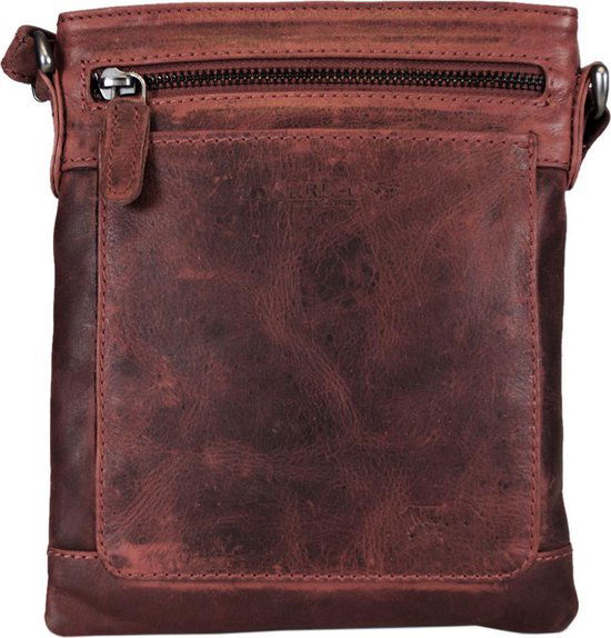 Leren schoudertasje rood crossbody tasje van rood leer - Arrigo Leather Goods