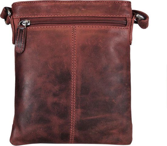 Leren schoudertasje rood crossbody tasje van rood leer - Arrigo Leather Goods