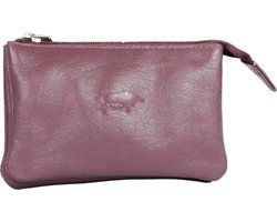 Leren sleuteletui bordeaux rood met rits en sleutelringen arrigo - Arrigo Leather Goods