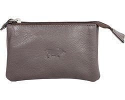 Leren sleuteletui donkerbruin met rits en sleutelringen arrigo - Arrigo Leather Goods