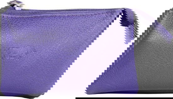 Leren sleuteletui donkerpaars met rits en sleutelringen arrigo - Arrigo Leather Goods