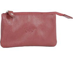 Leren sleuteletui donkerrood met rits en sleutelringen arrigo - Arrigo Leather Goods