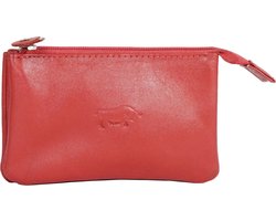 Leren sleuteletui rood met rits en sleutelringen arrigo - Arrigo Leather Goods