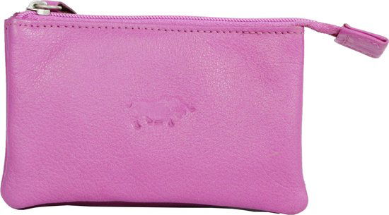 Leren sleuteletui roze met rits en sleutelringen arrigo - Arrigo Leather Goods