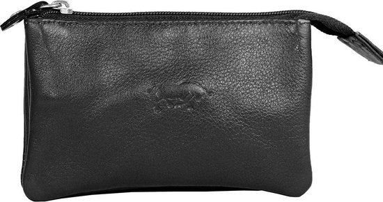 Leren sleuteletui zwart met rits en sleutelringen arrigo - Arrigo Leather Goods