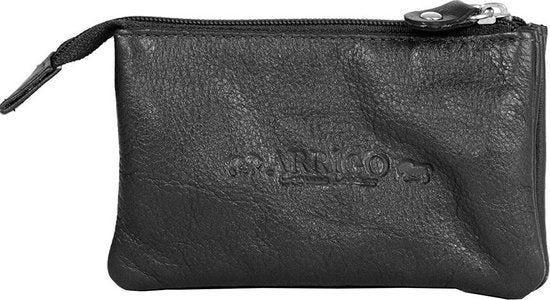 Leren sleuteletui zwart met rits en sleutelringen arrigo - Arrigo Leather Goods
