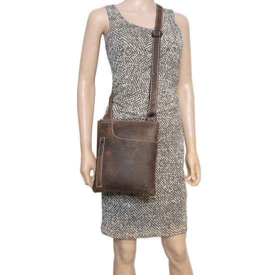 Leren tas dames leren tas heren cognac kleurig leder leren - Arrigo Leather Goods