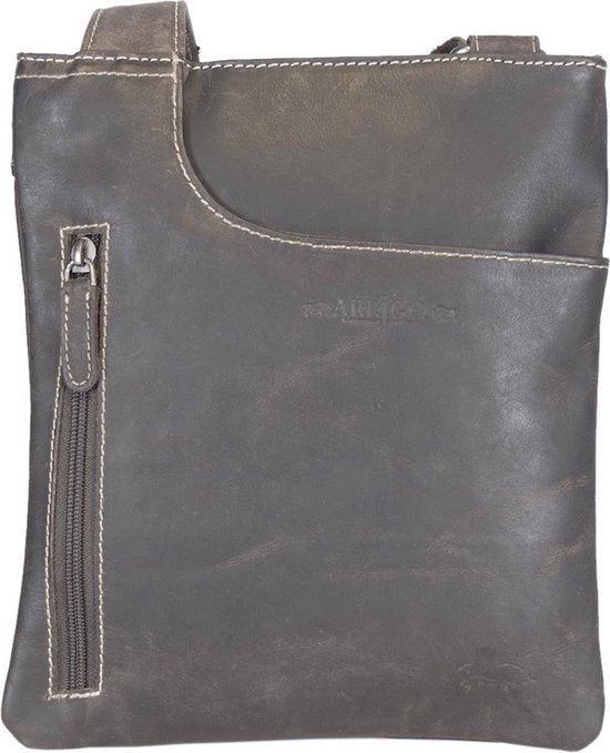 Leren tas dames leren tas heren donkerbruin leder leren crossbody - Arrigo Leather Goods