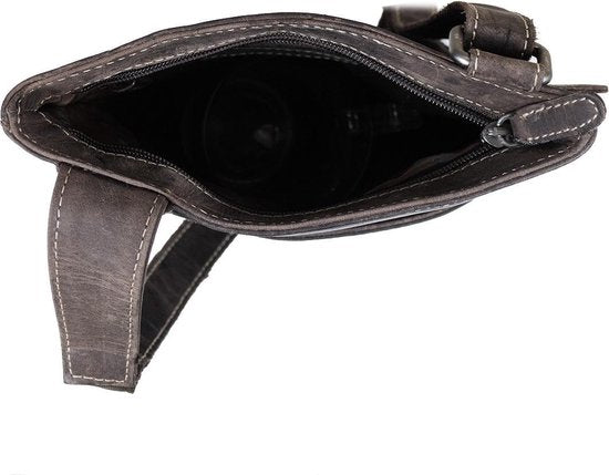 Leren tas dames leren tas heren donkerbruin leder leren crossbody - Arrigo Leather Goods