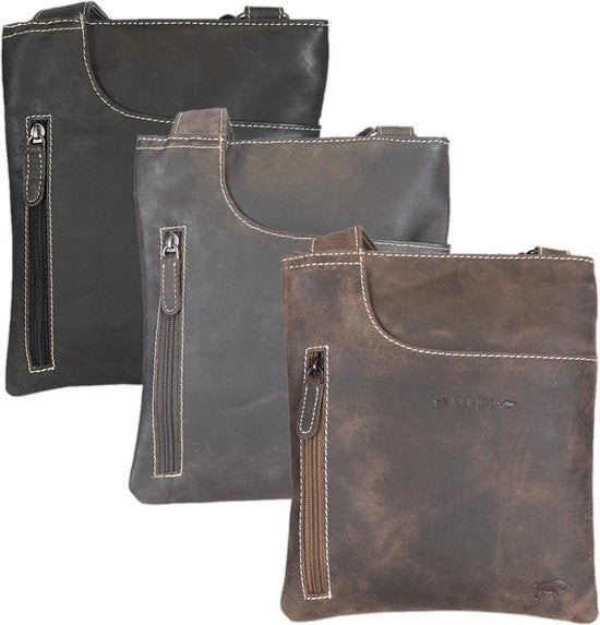 Leren tas dames leren tas heren donkerbruin leder leren crossbody - Arrigo Leather Goods