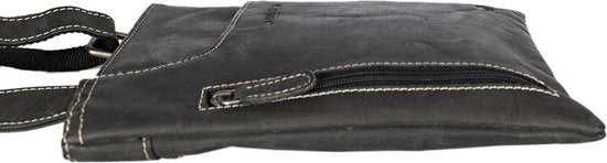 Leren tas dames leren tas heren zwart leder leren crossbody - Arrigo Leather Goods