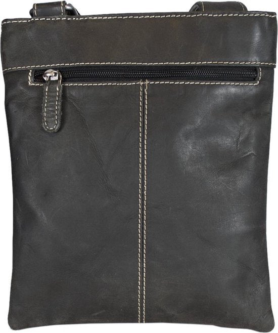 Leren tas dames leren tas heren zwart leder leren crossbody - Arrigo Leather Goods