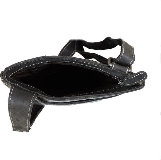 Leren tas dames leren tas heren zwart leder leren crossbody - Arrigo Leather Goods