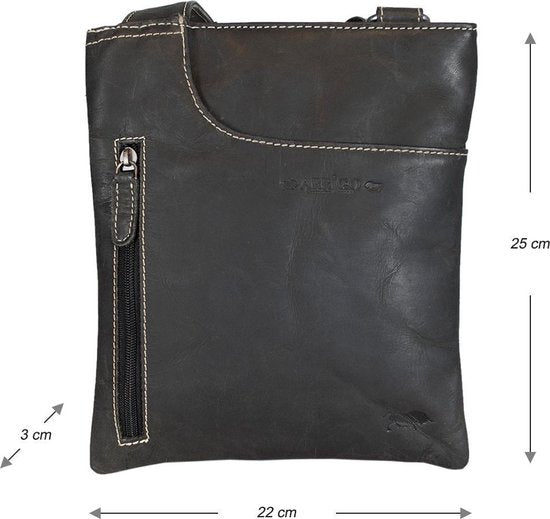 Leren tas dames leren tas heren zwart leder leren crossbody - Arrigo Leather Goods