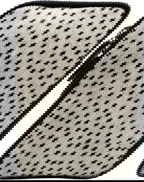 Leren telefoontasje dames met een verstelbare schouderband zwart met dierenprint - Arrigo Leather Goods