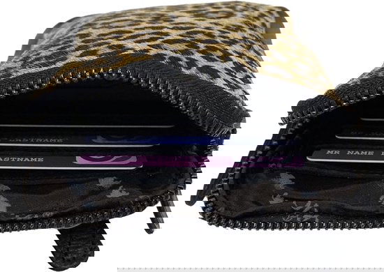 Leren telefoontasje dames met een verstelbare schouderband zwart met tijgerprint - Arrigo.nl