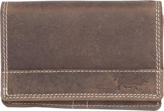 Lichtbruine dames portemonnee leer met ruime vakje voor kleingeld portemonnee - Arrigo Leather Goods