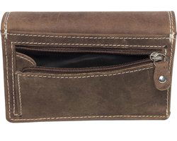 Lichtbruine dames portemonnee leer met ruime vakje voor kleingeld portemonnee - Arrigo Leather Goods