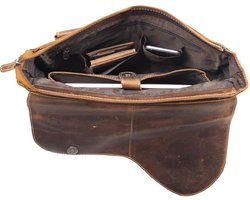 Lichtbruine schoudertas dames lichtbruine schoudertas heren messenger bag leer postman - Arrigo.nl