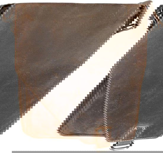 Lichtbruine schoudertas leer met een overslag klep en twee magneetsluitingen - Arrigo Leather Goods