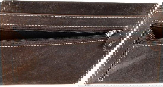 Luxe dames portemonnee van cognackleurig leer in overslagmodel - Arrigo.nl