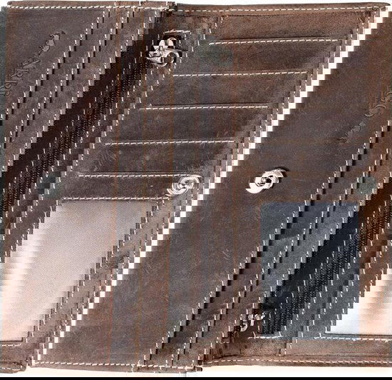 Luxe dames portemonnee van cognackleurig leer in overslagmodel - Arrigo.nl