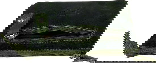 Mini portemonnee groen soepel leer sleuteletui met rits portemonnee dames - Arrigo Leather Goods