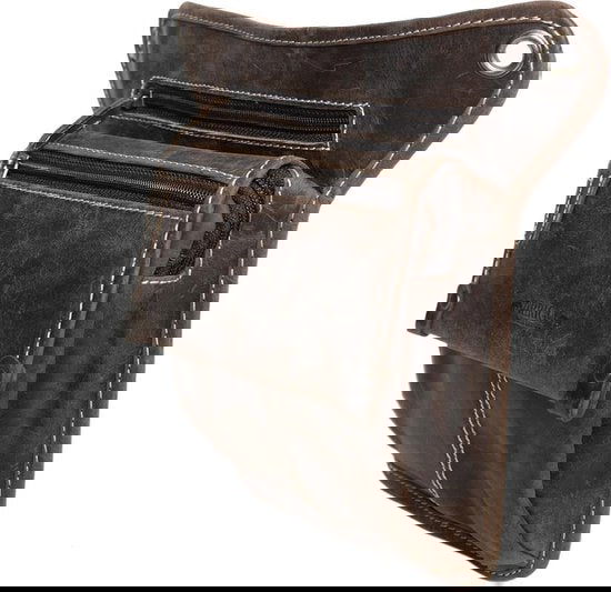 Motor Beentas - Donkerbruin Leren Heuptasje of Leren Schoudertasje - Arrigo.nl