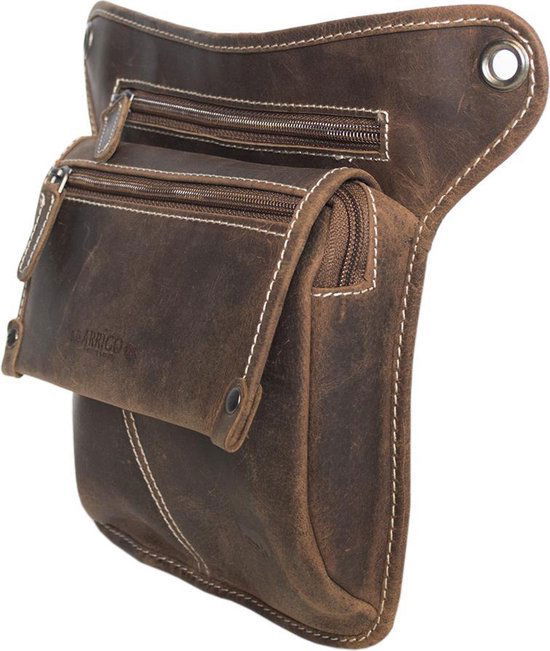 Motor Beentas - Lichtbruin Leren Heuptasje of Cognac Leren Schoudertasje - Arrigo.nl