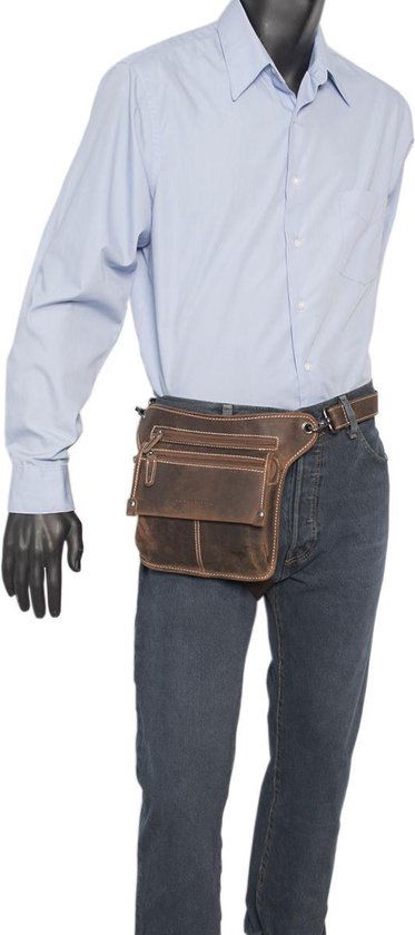 Motor Beentas - Lichtbruin Leren Heuptasje of Cognac Leren Schoudertasje - Arrigo.nl