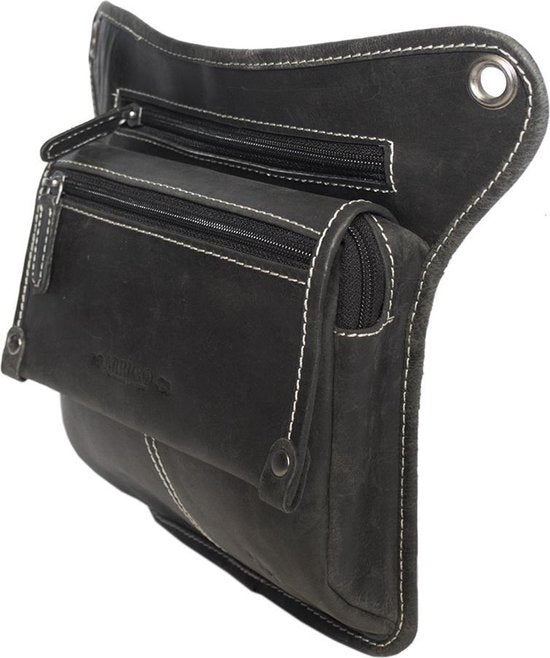 Motor Beentas - Zwart Leren Heuptasje of Leren Schoudertasje - Arrigo.nl