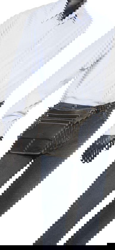 Motor Beentas - Zwart Leren Heuptasje of Leren Schoudertasje - Arrigo.nl