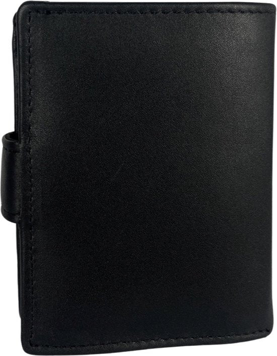 Pasjeshouder leer aluminium zwart dubbele creditcard houder rfid pasjeshouder - Arrigo.nl