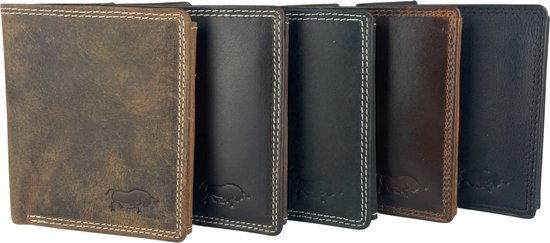 Portefeuille heren heren portemonnee dames portemonnee donkerbruin klein rfid heren - Arrigo Leather Goods