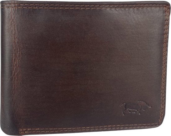 Portemonnee bruin echt leer rfid anti skim - Arrigo Leather Goods