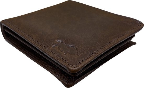 Portemonnee heren arrigo billfold model donkerbruin rundleer - Arrigo.nl