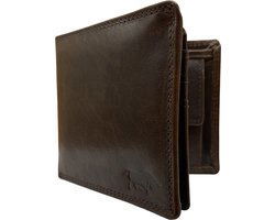 Portemonnee heren arrigo billfold model donkerbruin rundleer - Arrigo.nl