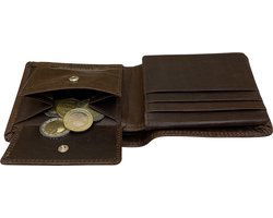 Portemonnee heren arrigo billfold model donkerbruin rundleer - Arrigo.nl