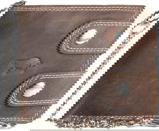 Portemonnee heren cognac met ketting portemonnee dames echt leer - Arrigo Leather Goods