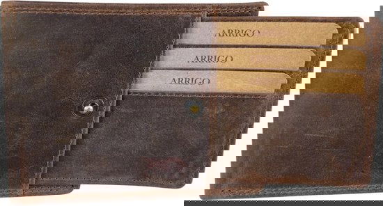 Portemonnee heren cognac rfid anti skim billfold - Arrigo Leather Goods