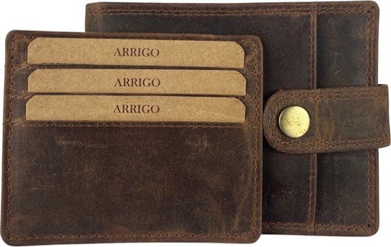 Portemonnee heren cognac rfid anti skim billfold - Arrigo Leather Goods